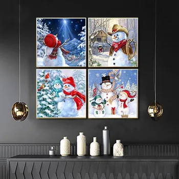 Ziemassvētku Rotājumi Ziemassvētku Sniegavīrs Attēlu Kolekciju, Wall Art, Eļļas Glezna un Drukas Mūsdienu Dzīves Telpā, Mājas Apdare